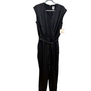 Anne Klein black satin jumpsuit 10